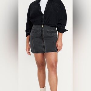 Mid Rise Jean Mini Skirt
